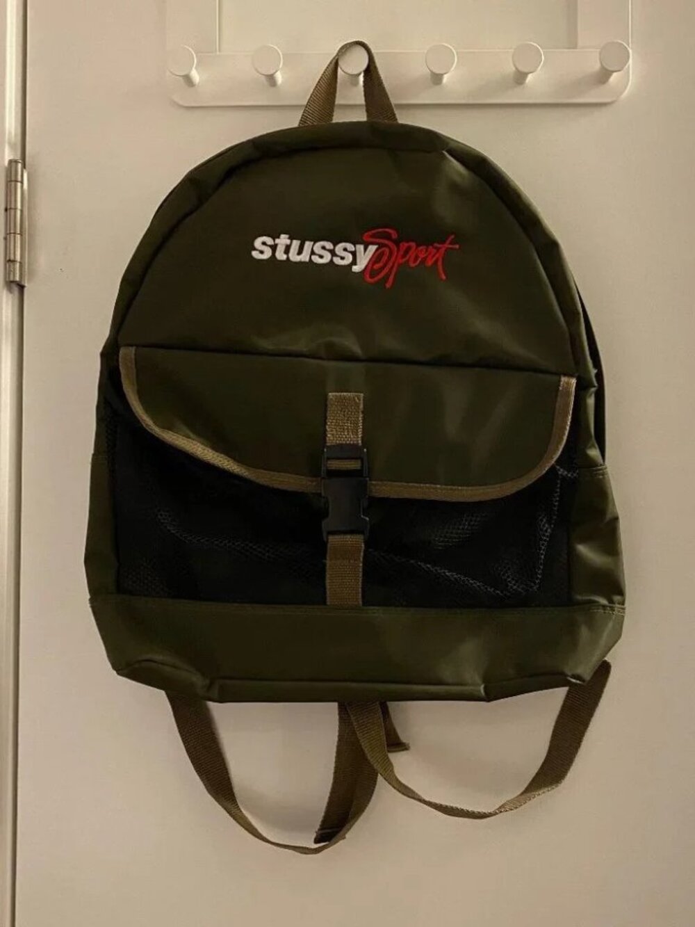 Y2K Late 90s Stussy Sport Military Green / Olive Backpack Like New Condition